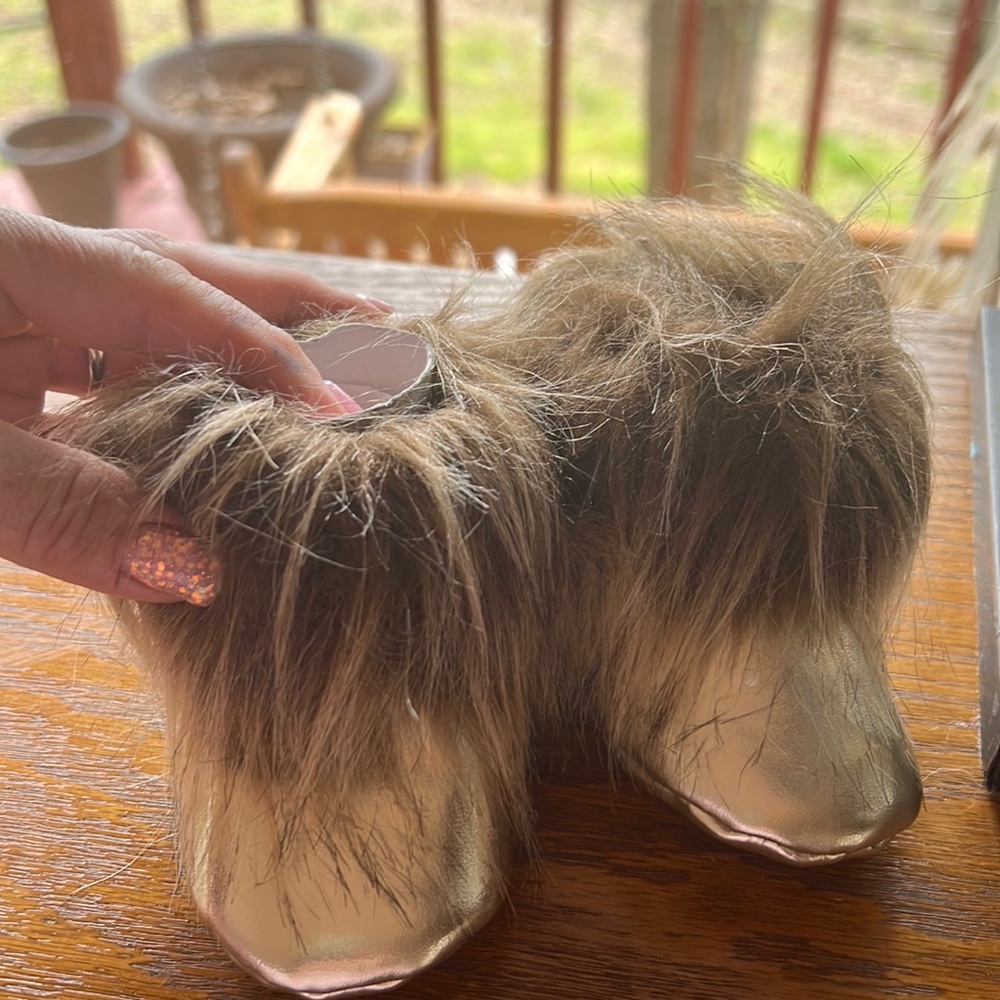Baby The Land of Nod Gold Boho Booties 3 - 6 Month